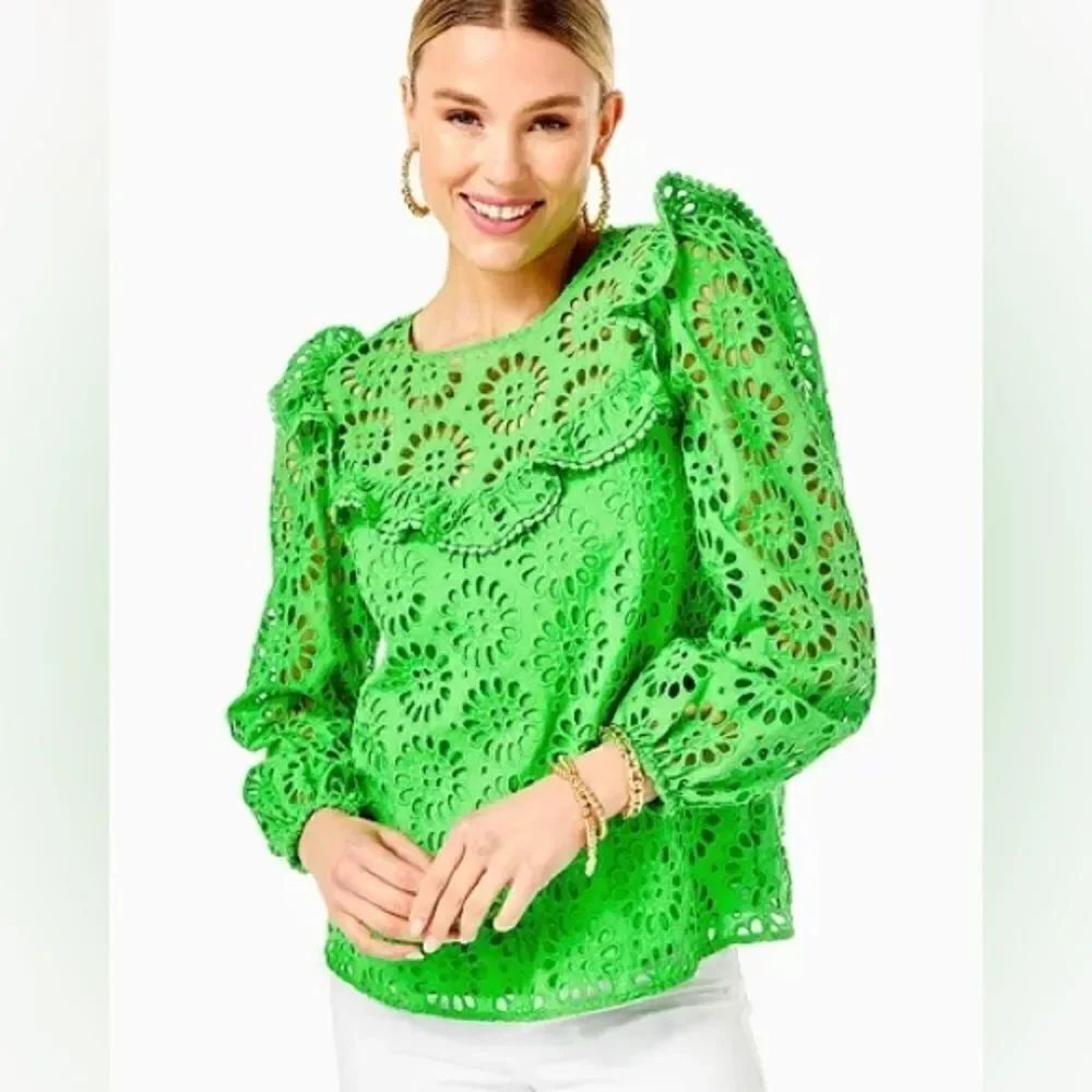 Lilly Pulitzer Caroline Pinwheel Eyelet Top